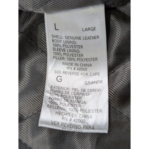 Expressions Contemporary Jacket Men's L Black Leather Lined Moto Biker Vintage - Picture 12 of 14